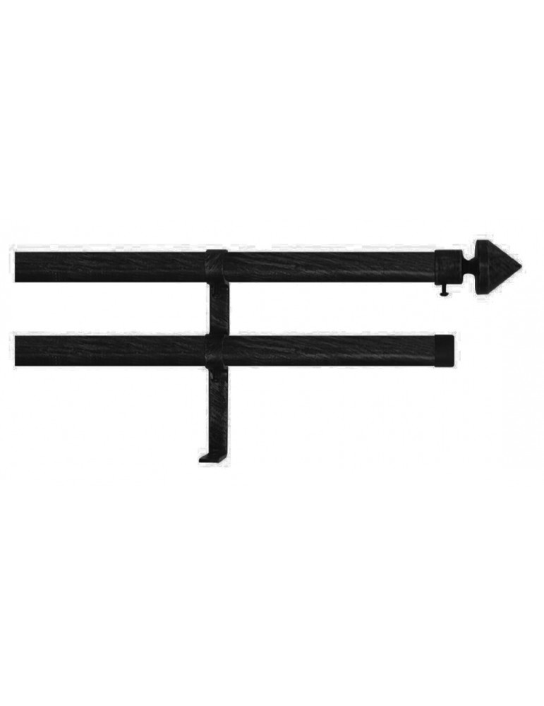 Barra cortina DOBLE ext 120x220 negro